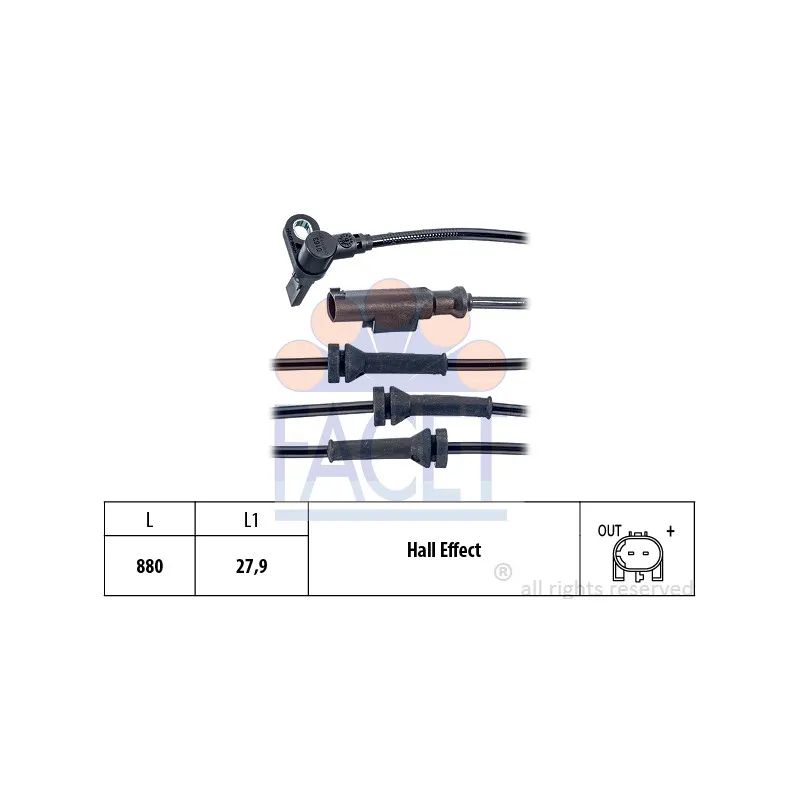 Capteur, vitesse de roue FACET 21.0163