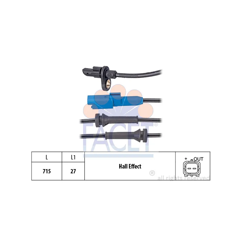 Capteur, vitesse de roue FACET 21.0171
