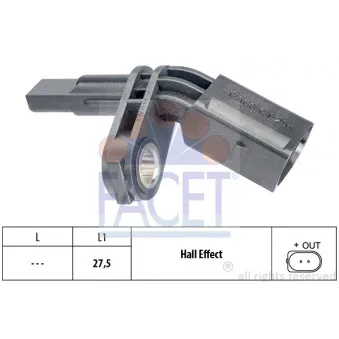 Capteur, vitesse de roue FACET 21.0172