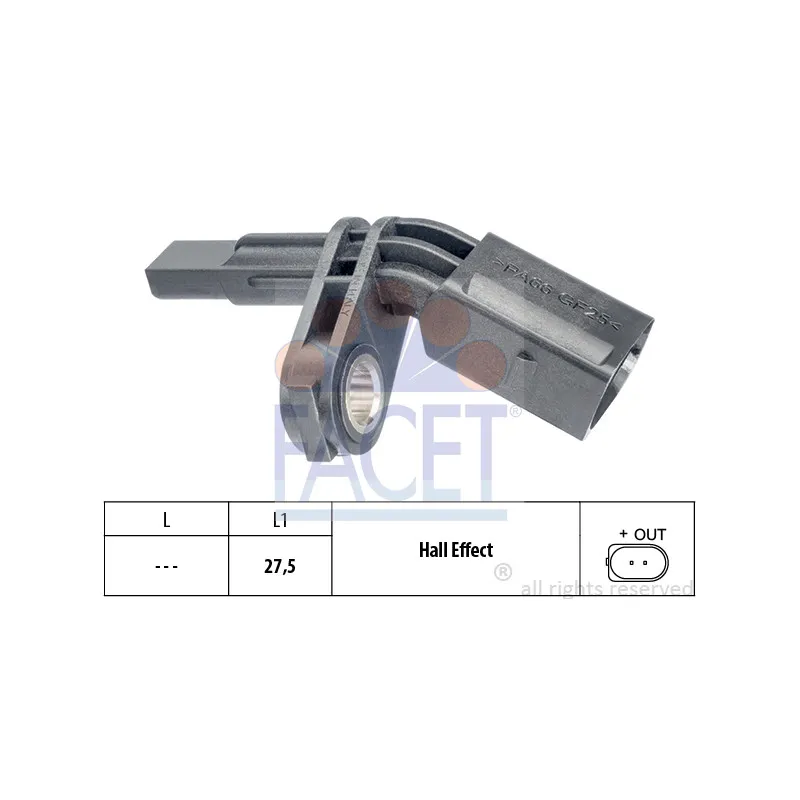 Capteur, vitesse de roue FACET 21.0172
