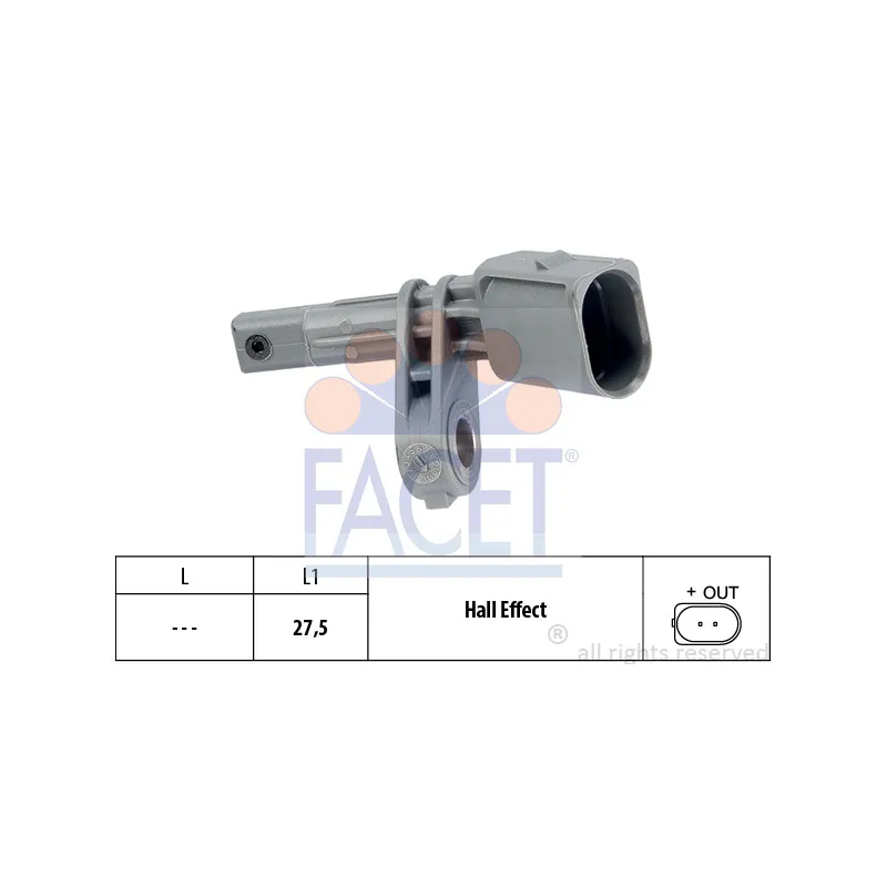 Capteur, vitesse de roue FACET 21.0173