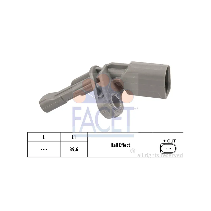 Capteur, vitesse de roue FACET 21.0174