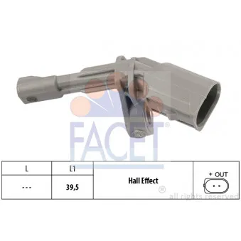 Capteur, vitesse de roue FACET 21.0175