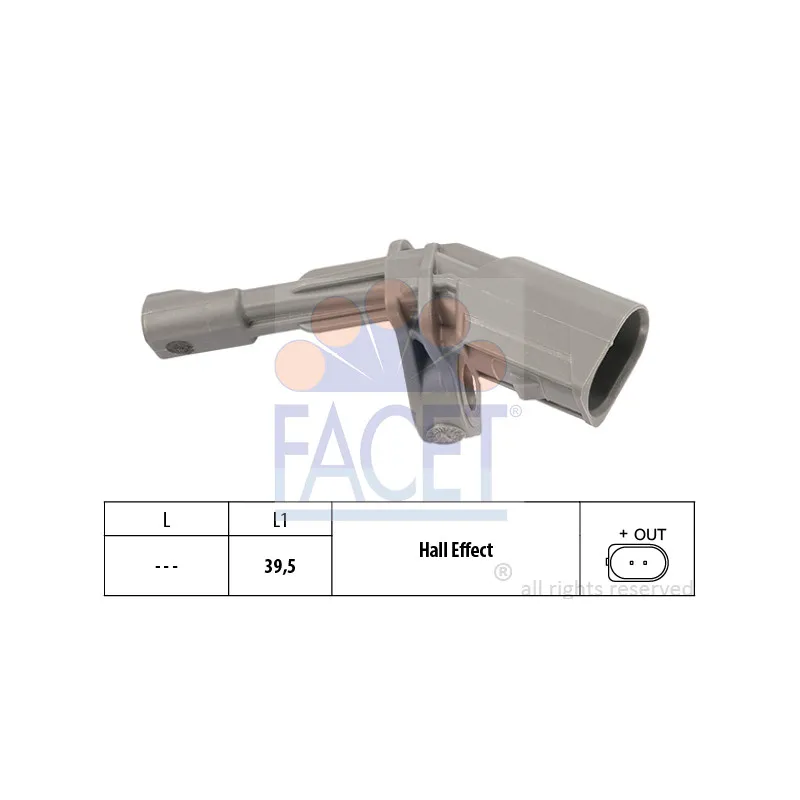Capteur, vitesse de roue FACET 21.0175