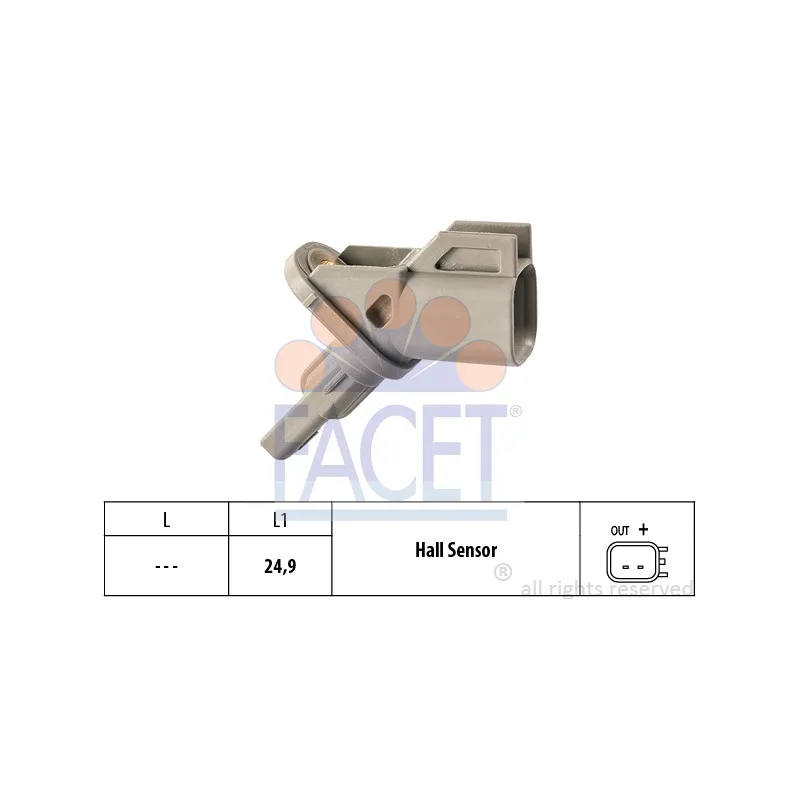 Capteur, vitesse de roue FACET 21.0181