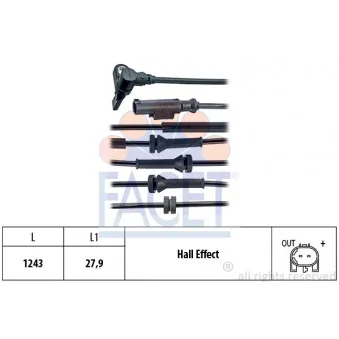 Capteur, vitesse de roue FACET 21.0184