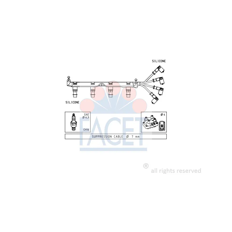 Kit de câbles d'allumage FACET 4.7049