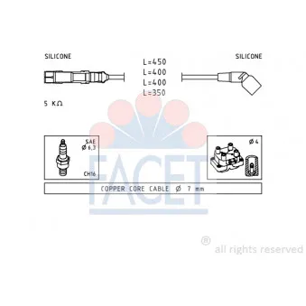 Kit de câbles d'allumage FACET 4.7069