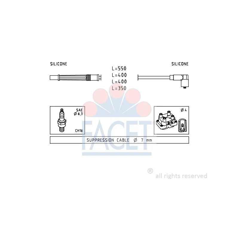 Kit de câbles d'allumage FACET 4.7229