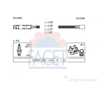Kit de câbles d'allumage FACET 4.7234