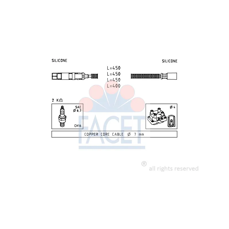 Kit de câbles d'allumage FACET 4.7234