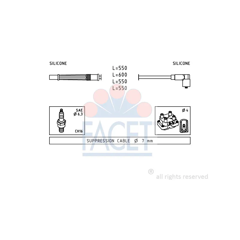 Kit de câbles d'allumage FACET 4.7246
