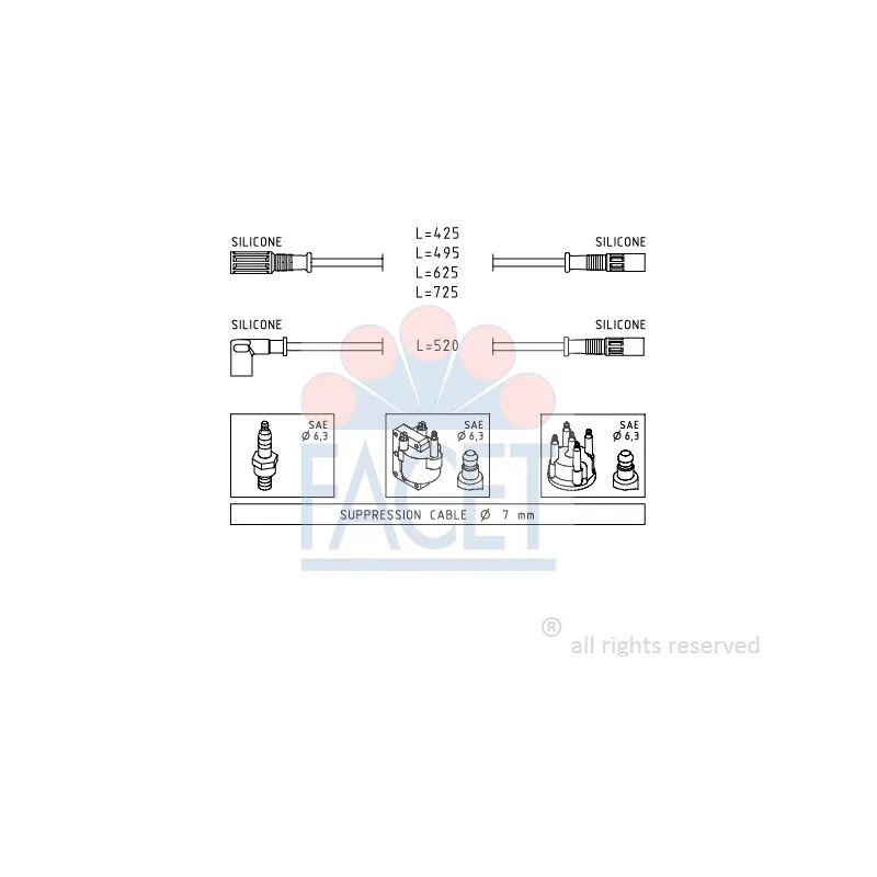 Kit de câbles d'allumage FACET 4.8347