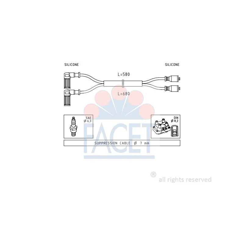 Kit de câbles d'allumage FACET 4.8351