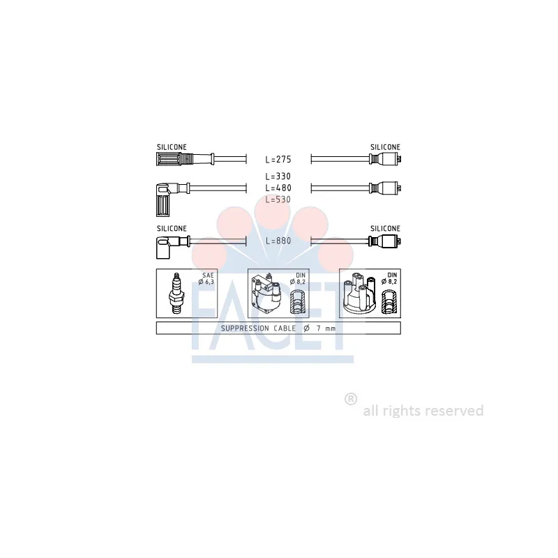 Kit de câbles d'allumage FACET 4.8354