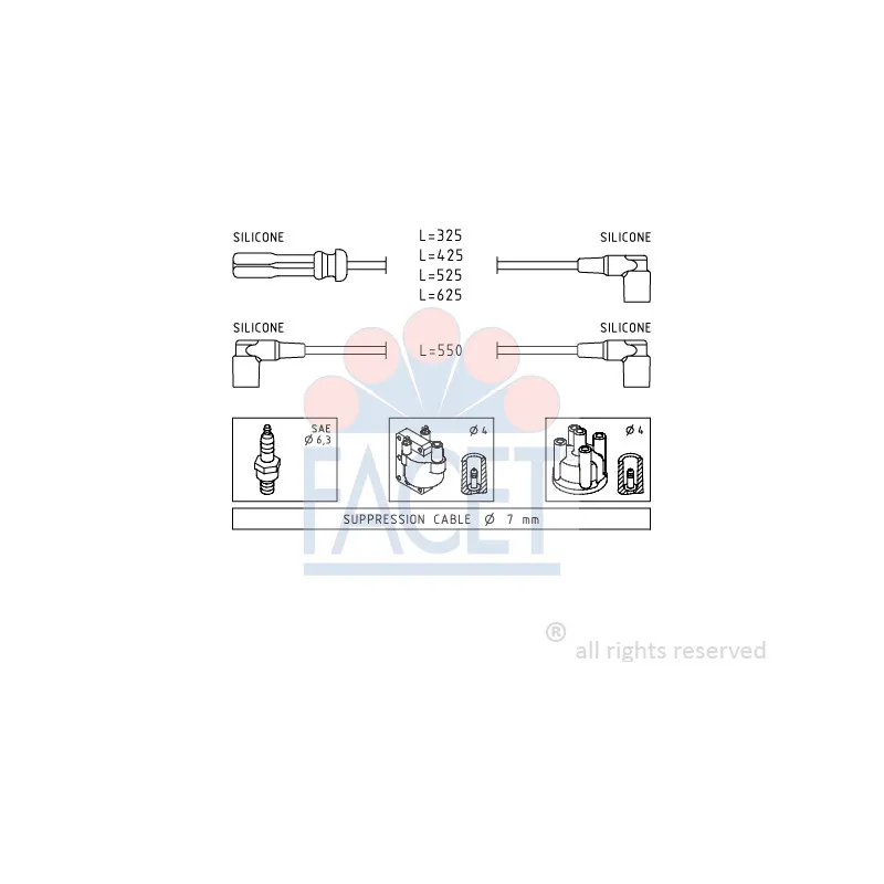 Kit de câbles d'allumage FACET 4.8372