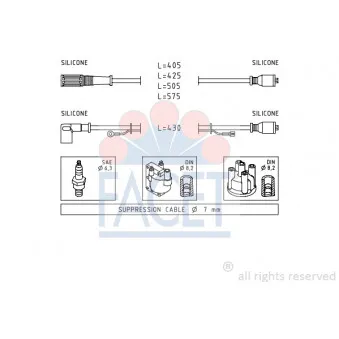 Kit de câbles d'allumage FACET 4.8466