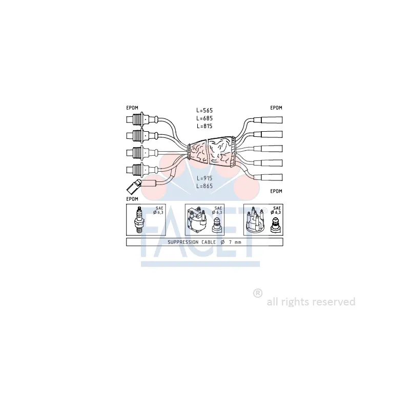 Kit de câbles d'allumage FACET 4.8491