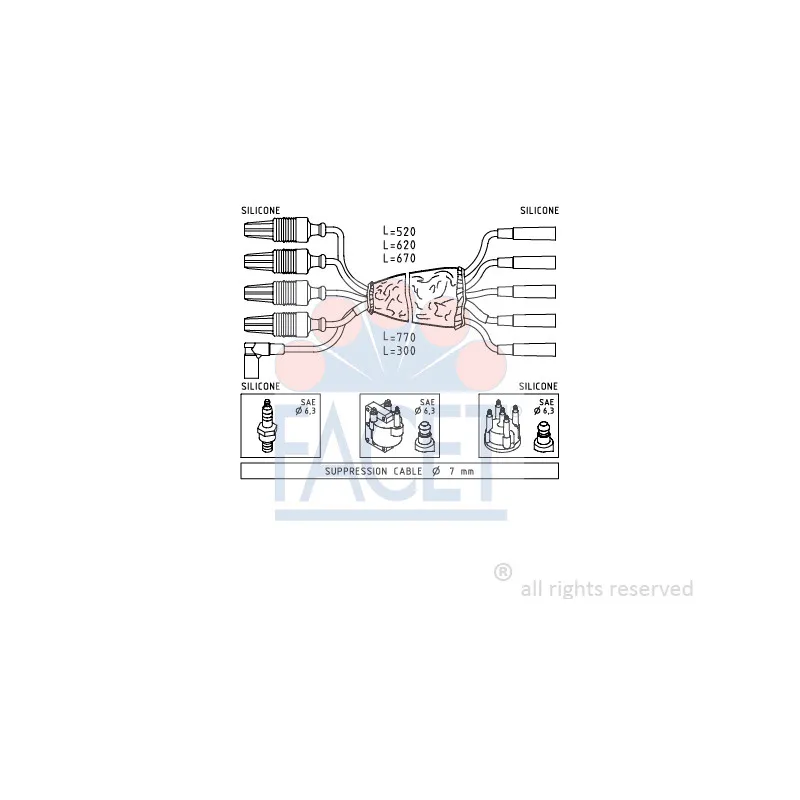 Kit de câbles d'allumage FACET 4.8499