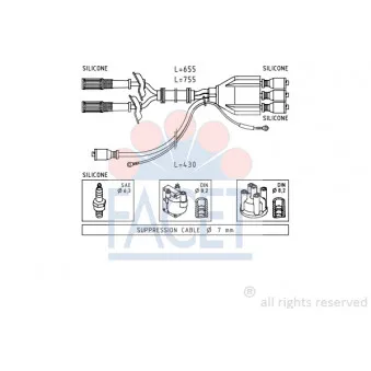 Kit de câbles d'allumage FACET 4.8507