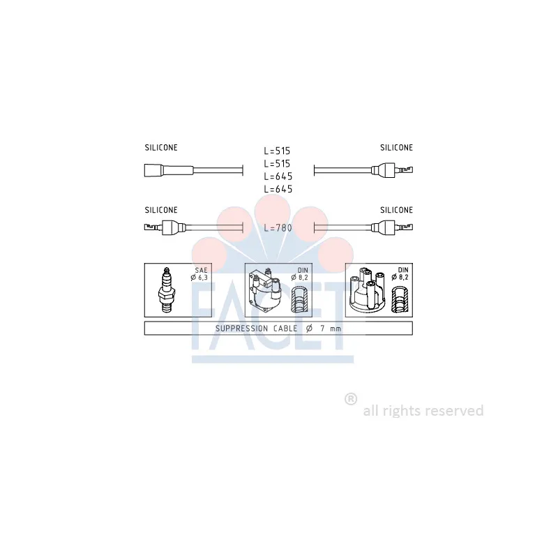 Kit de câbles d'allumage FACET 4.8509