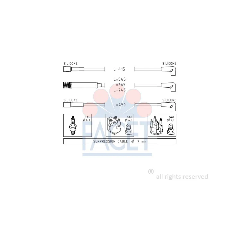 Kit de câbles d'allumage FACET 4.8514