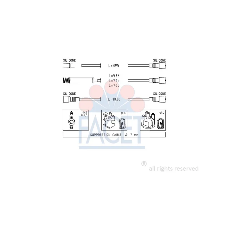 Kit de câbles d'allumage FACET 4.8527