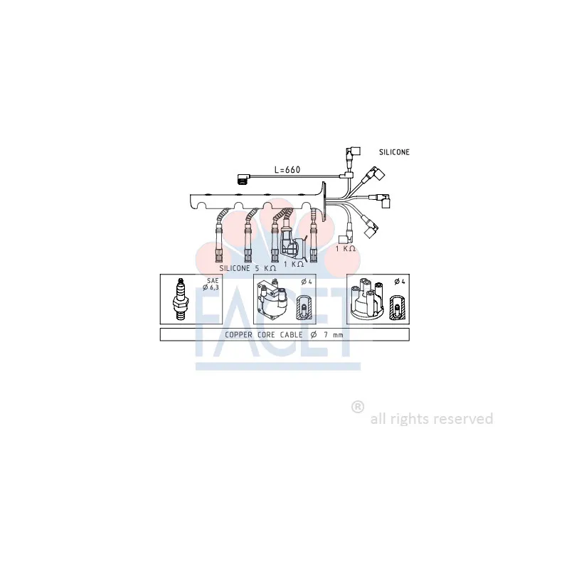 Kit de câbles d'allumage FACET 4.8603