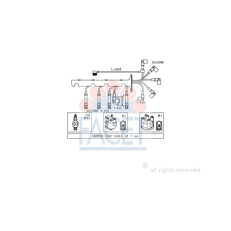 Kit de câbles d'allumage FACET 4.8605