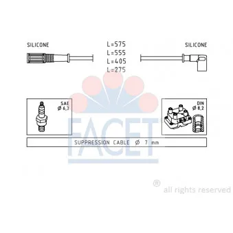 Kit de câbles d'allumage FACET 4.8616