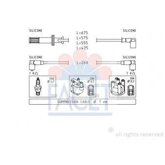 Kit de câbles d'allumage FACET 4.8650