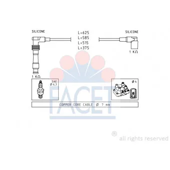 Kit de câbles d'allumage FACET 4.8688