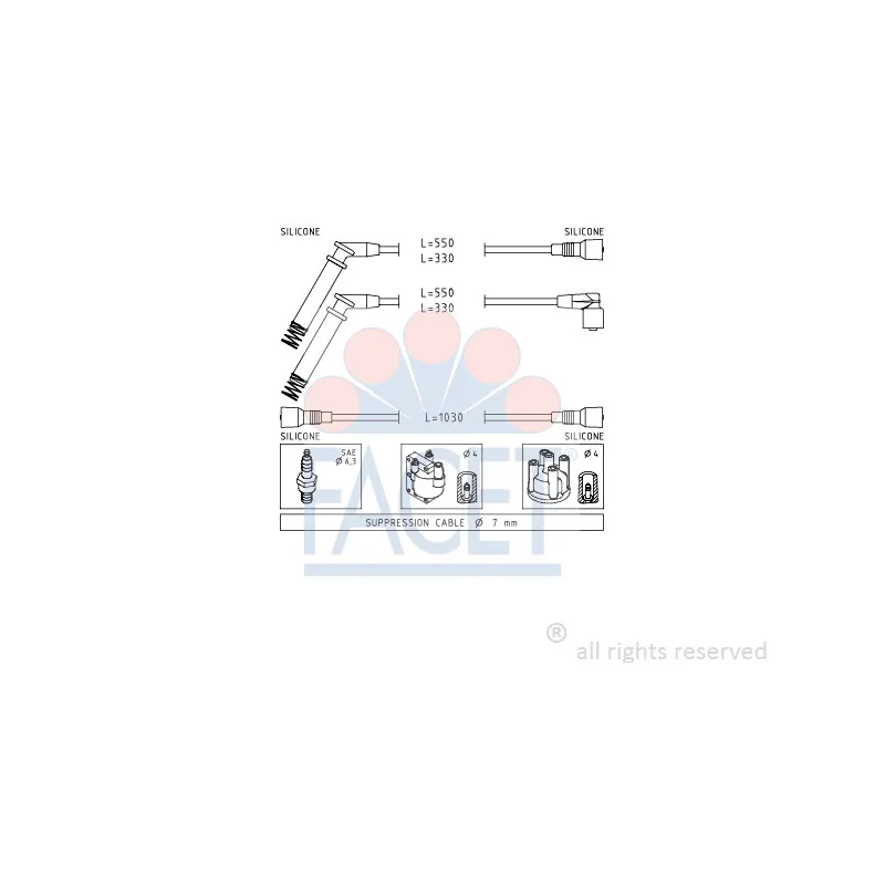Kit de câbles d'allumage FACET 4.8689