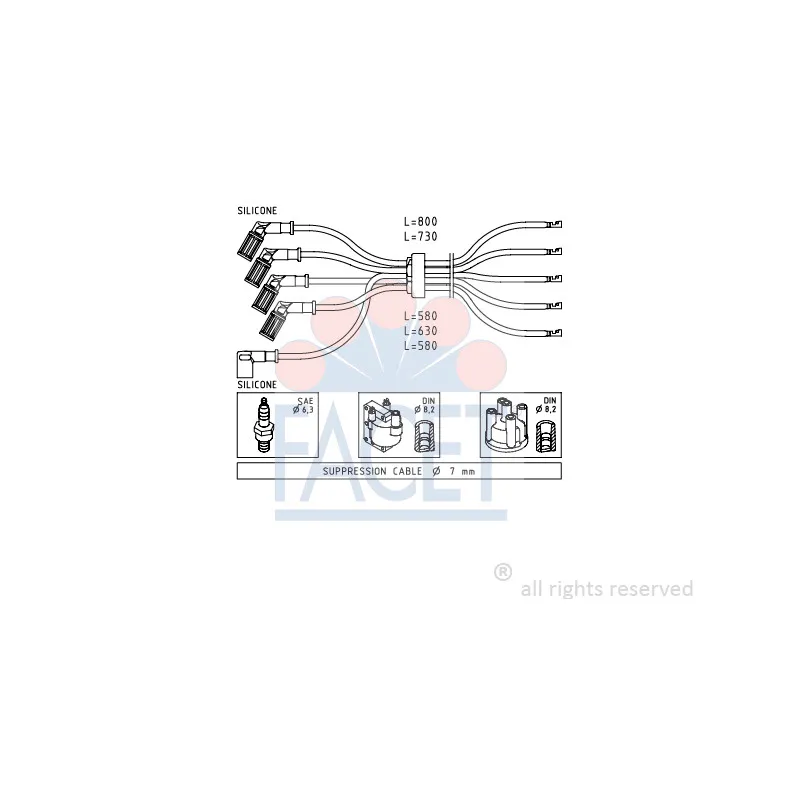 Kit de câbles d'allumage FACET 4.8716