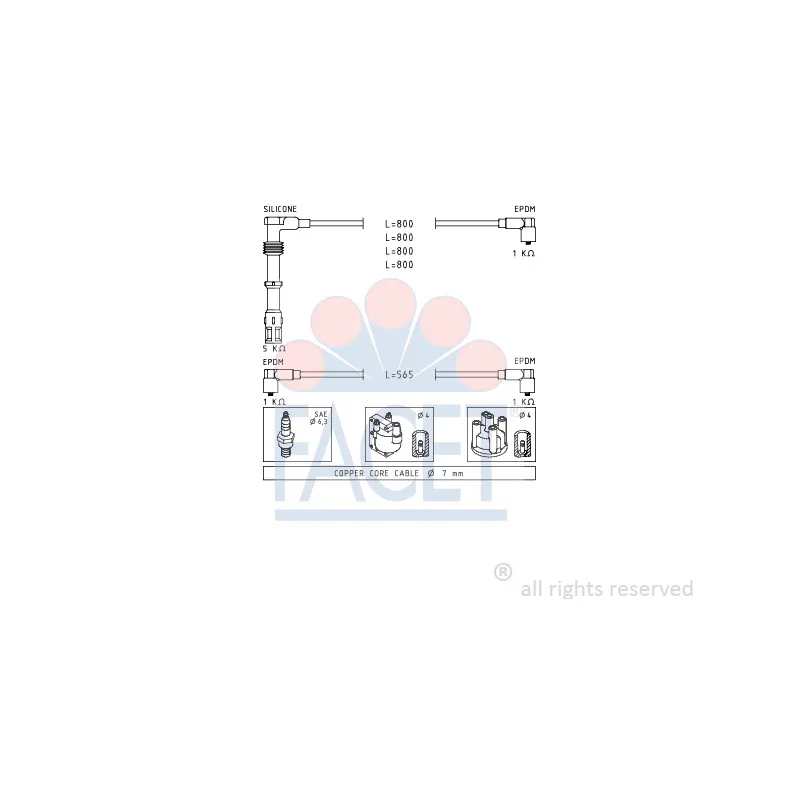 Kit de câbles d'allumage FACET 4.8737