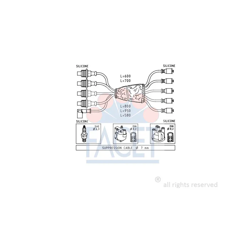 Kit de câbles d'allumage FACET 4.8747