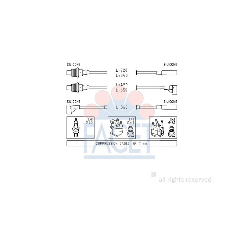 Kit de câbles d'allumage FACET 4.8748