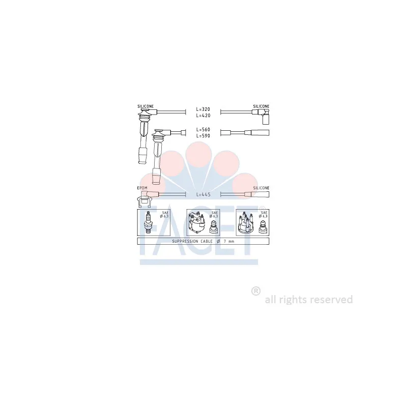 Kit de câbles d'allumage FACET 4.8802