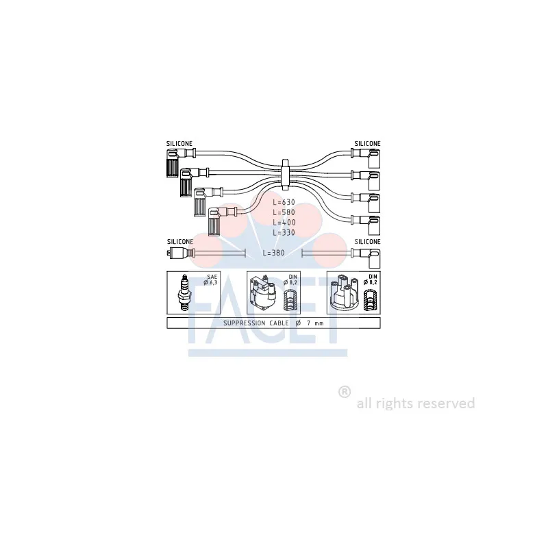 Kit de câbles d'allumage FACET 4.8808
