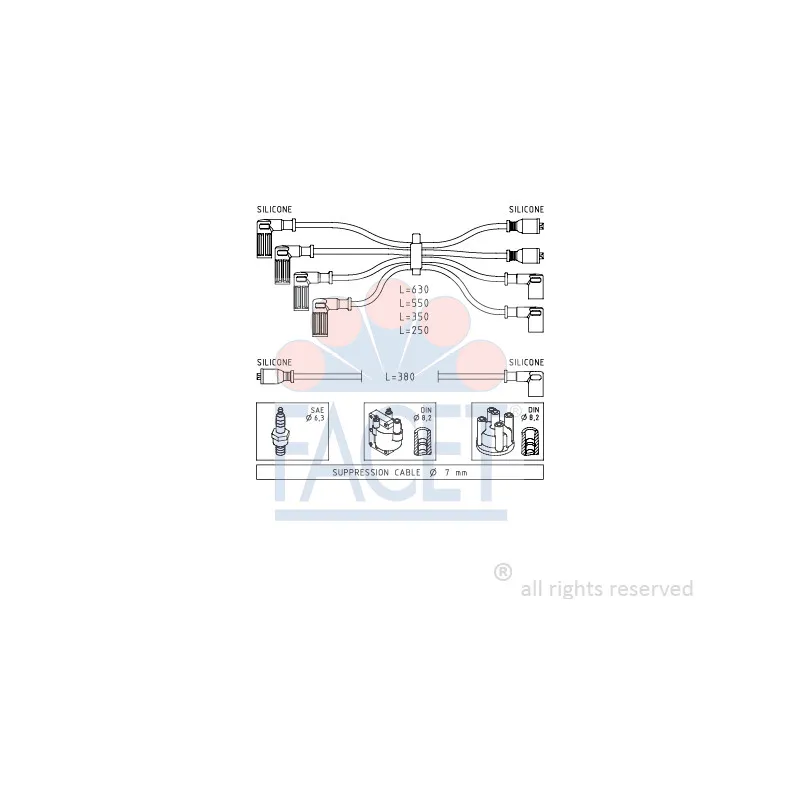 Kit de câbles d'allumage FACET 4.8815