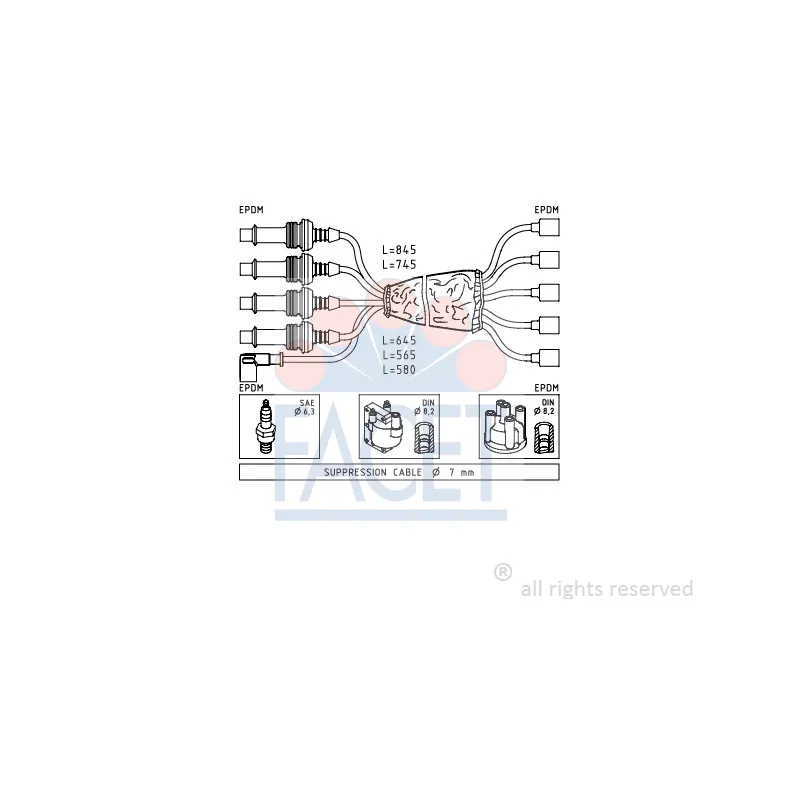 Kit de câbles d'allumage FACET 4.8846