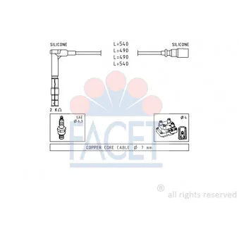 Kit de câbles d'allumage FACET 4.9305