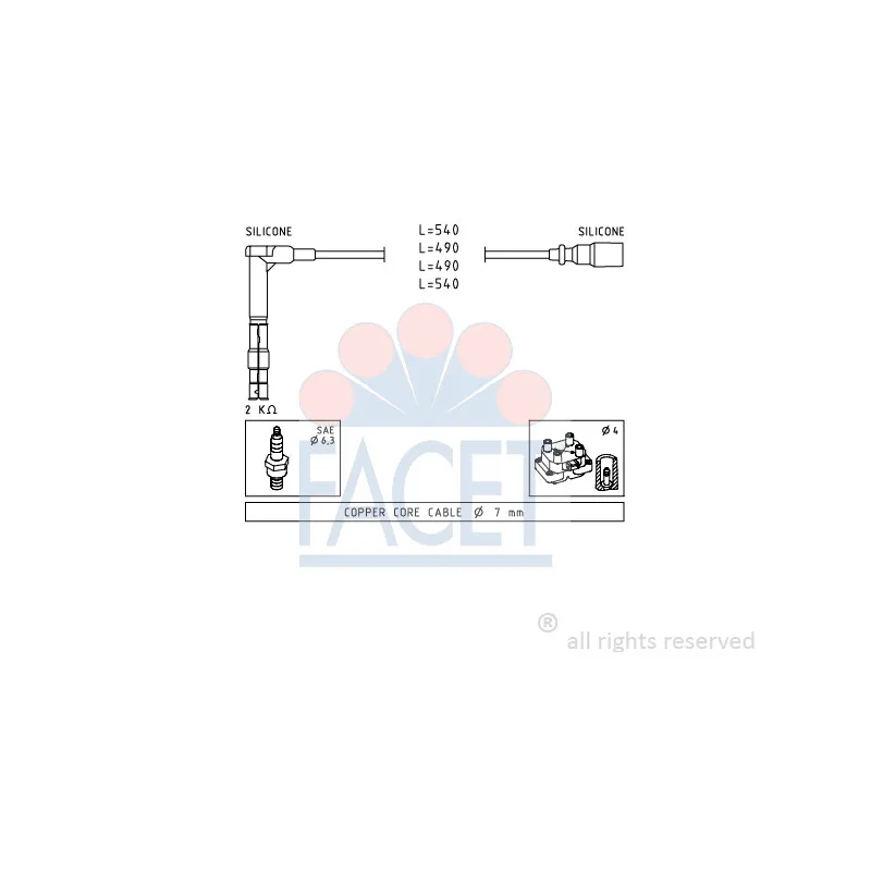 Kit de câbles d'allumage FACET 4.9305