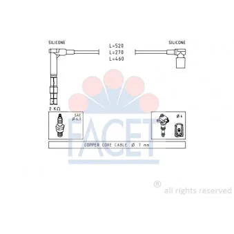 Kit de câbles d'allumage FACET 4.9316