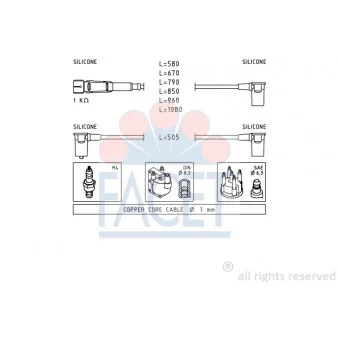 Kit de câbles d'allumage FACET 4.9323