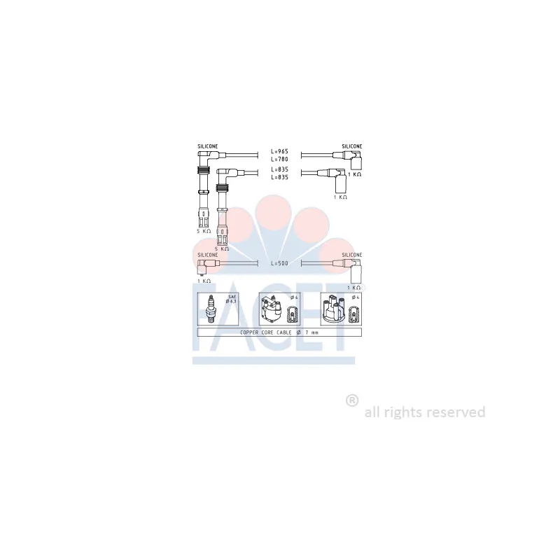 Kit de câbles d'allumage FACET 4.9356