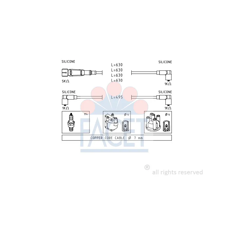 Kit de câbles d'allumage FACET 4.9364