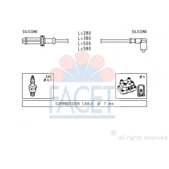 Kit de câbles d'allumage FACET 4.9374