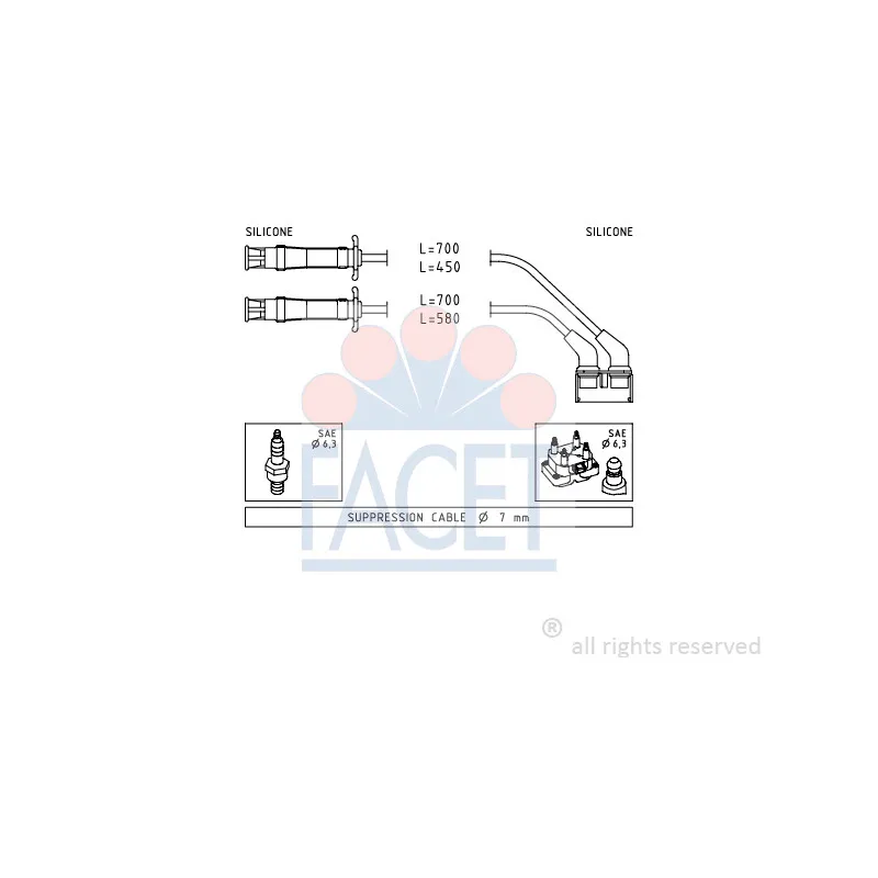 Kit de câbles d'allumage FACET 4.9446