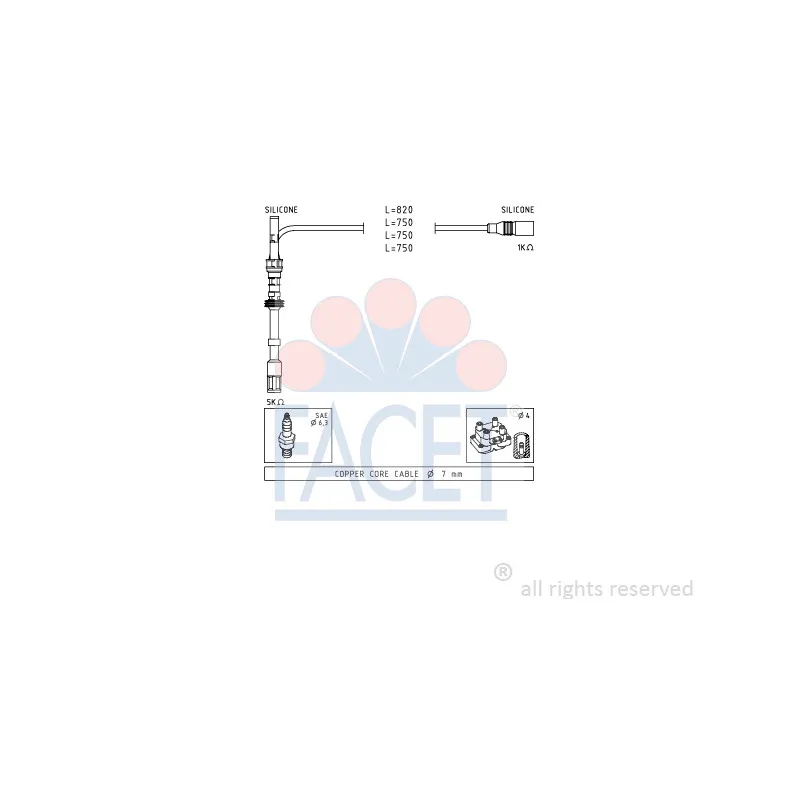 Kit de câbles d'allumage FACET 4.9489